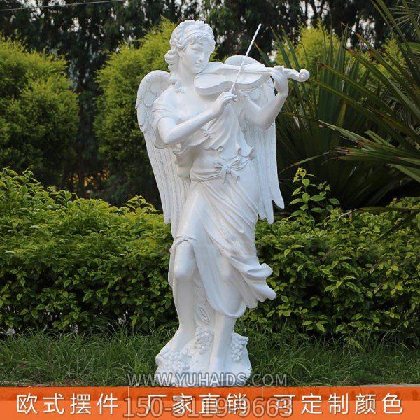 酒店装饰欧式树脂仿汉白玉西方天使弹小提琴人物摆件博鱼网页版
