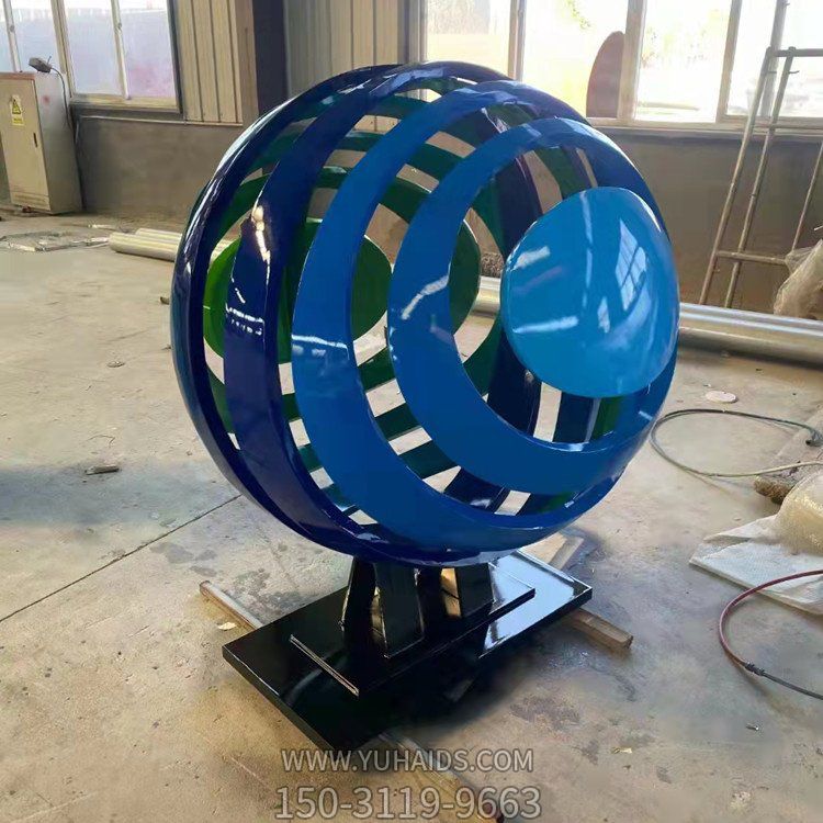不锈钢主题镂空球广场博鱼网页版摆件