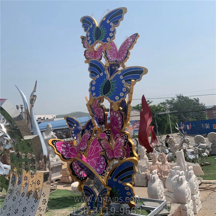 景区公园摆放彩绘花蝴蝶不锈钢博鱼网页版