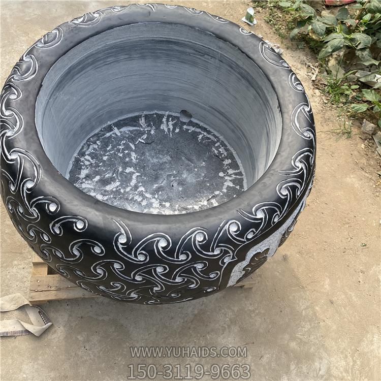 庭院仿古大理石浮雕花纹养花水缸花盆博鱼网页版