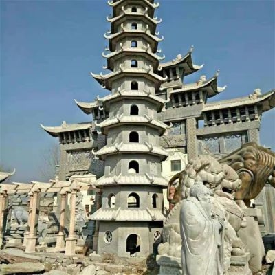 大理石石雕寺庙多层祈福佛塔博鱼网页版