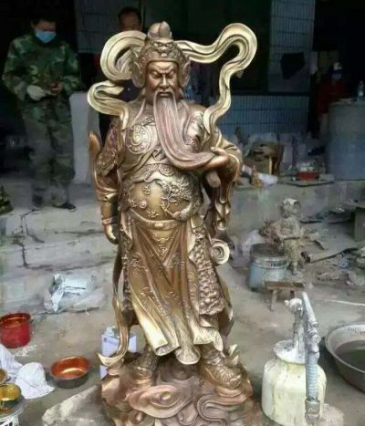 不锈钢喷金烤漆大型景观武财神关公博鱼网页版