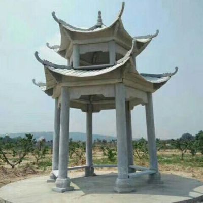 砂岩大理石   公园摆放二层仿古建休闲凉亭