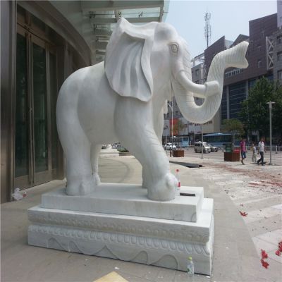 城市街道大型仿真动物汉白玉大象博鱼网页版