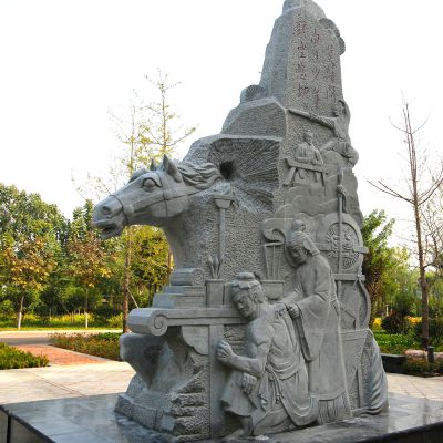 岳母刻字岳飞石刻浮雕景观博鱼网页版中国古代名人情景博鱼网页版
