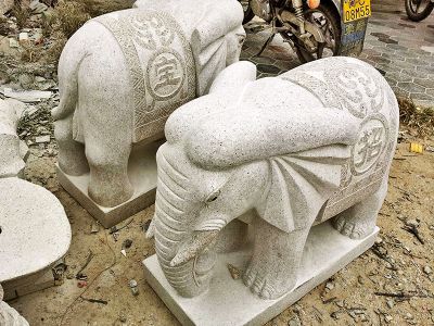 庭院寺庙大理石石雕大象博鱼网页版
