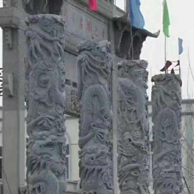大理石石雕浮雕盘龙石柱龙柱博鱼网页版