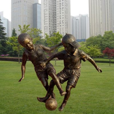 玻璃钢仿铜体育运动人物 户外校园景观踢足球打篮球博鱼网页版