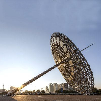 广场大型景观不锈钢镂空日晷博鱼网页版