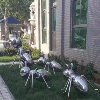 镜面不锈钢户外草坪抽象蚂蚁博鱼网页版