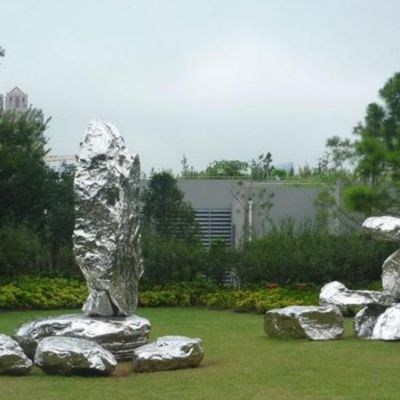 户外草坪不锈钢锻造景观石头博鱼网页版