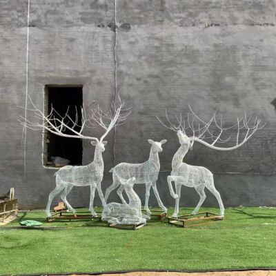 不锈钢金属拉丝户外照明发光梅花鹿博鱼网页版