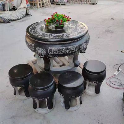 青石石雕家居家用圆形石桌石凳博鱼网页版