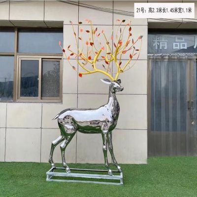 不锈钢镜面广场商厦大型梅花鹿博鱼网页版
