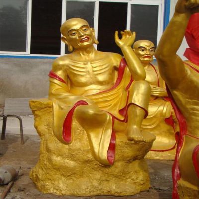 玻璃钢贴金景区寺庙供奉佛像十八罗汉博鱼网页版