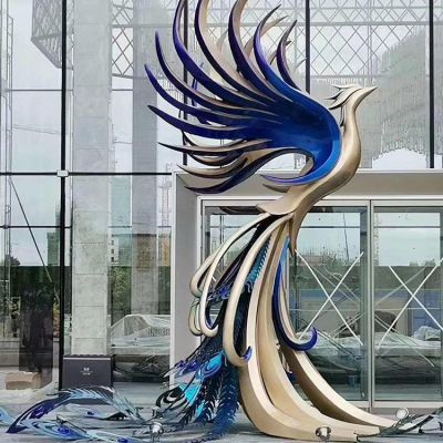 广场户外装饰不锈钢烤漆抽象凤凰动物博鱼网页版