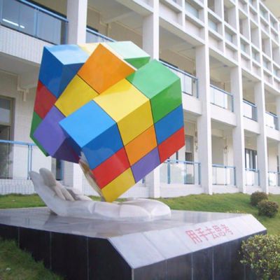 玻璃钢彩绘仿真魔方校园广场景观博鱼网页版