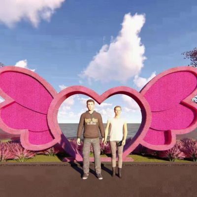 景区室外绿植景观博鱼网页版 爱情美陈道具爱情主题博鱼网页版