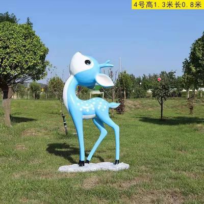 户外草坪玻璃钢创意卡通小鹿博鱼网页版