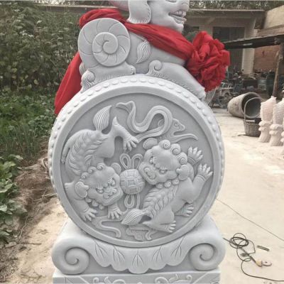门口镇宅吉祥石鼓墩装饰雕刻摆件
