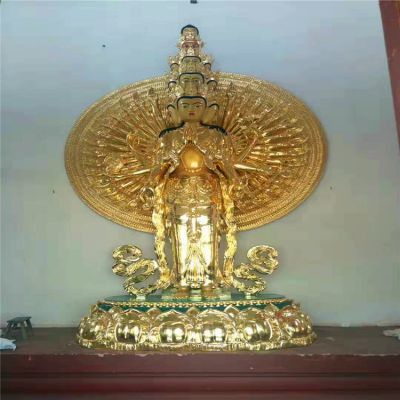 寺庙大型不锈钢鎏金观音博鱼网页版