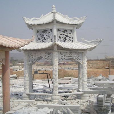 寺院户外景观大理石仿古雕刻龙纹凉亭博鱼网页版
