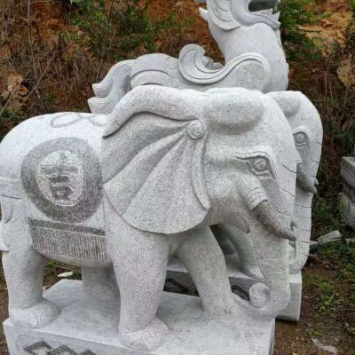 晚霞红砂石石雕户外园林大象博鱼网页版
