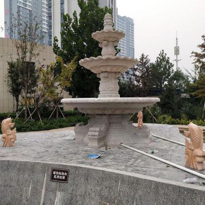 晚霞红砂石石雕喷泉博鱼网页版