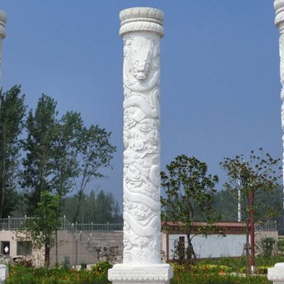 花岗岩石雕龙柱 各种寺庙青石盘龙柱 景区石龙柱博鱼网页版