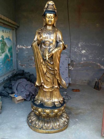 景区寺庙铜雕仿古做旧观音博鱼网页版