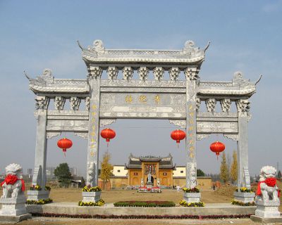 寺院景区新款青石牌坊山门石雕