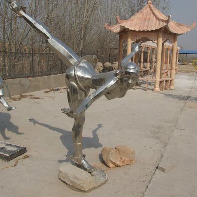 不锈钢镜面运动人物博鱼网页版 校园摆件 公园广场景观