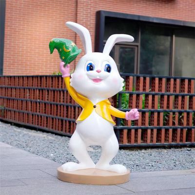 幼儿园玻璃钢卡通园林景观兔子摆件