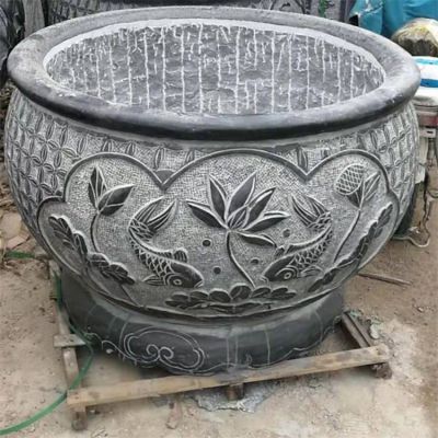 庭院石缸石头大缸荷花鱼石盆博鱼网页版
