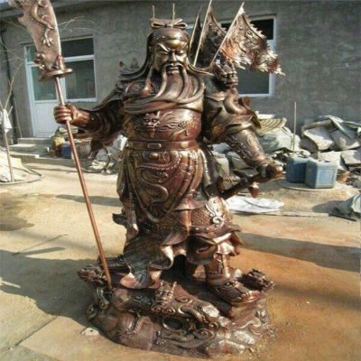 寺庙大型玻璃钢仿铜拿刀的武关公博鱼网页版