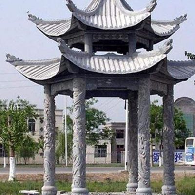 大理石石雕景观户外园林双层六角凉亭博鱼网页版