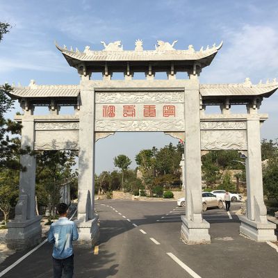 城市街道大型大理石石雕牌坊博鱼网页版