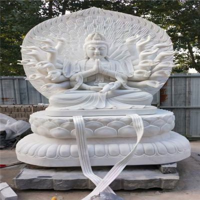寺庙大型汉白玉石雕千手观音博鱼网页版