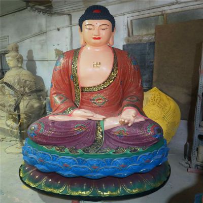 玻璃钢彩绘户外景区大型供奉神佛三宝佛博鱼网页版