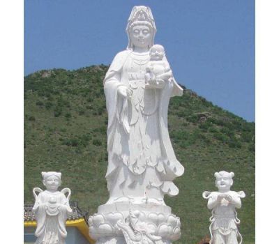 汉白玉送子观音善财童子龙女户外景观观音博鱼网页版