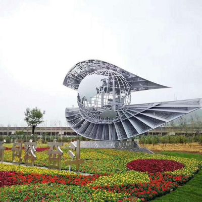 大型不锈钢希望之眼 户外公园地产装饰镂空球摆件