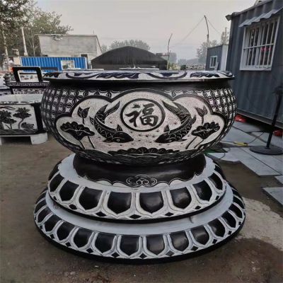 青石石雕大型编织流水鱼缸博鱼网页版