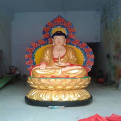 玻璃钢户外喷金烤漆大型佛像景观如来博鱼网页版