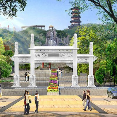 雄伟气派城镇大型石雕牌坊博鱼网页版