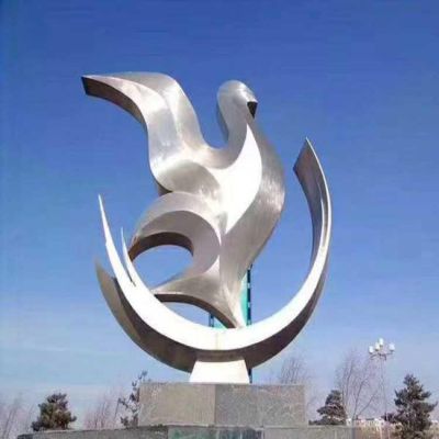 校园广场不锈钢园林景观抽象鸽子博鱼网页版