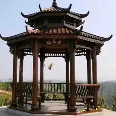 户外公园景区创意不锈钢仿铜乘凉休息凉亭博鱼网页版