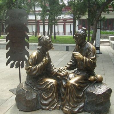 园林户外玻璃钢仿铜把脉的中医博鱼网页版民俗情景小品