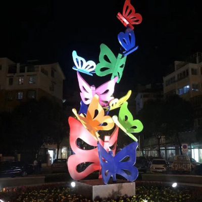 不锈钢彩绘户外广场照明发光景观蝴蝶博鱼网页版