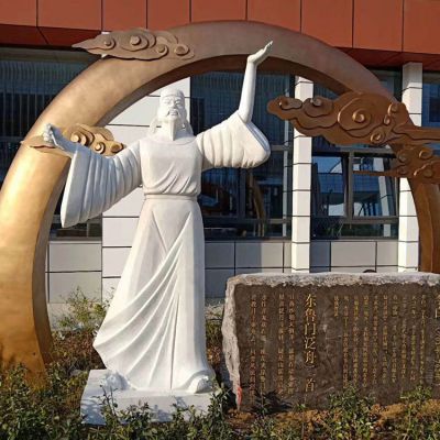 校园古代名人博鱼网页版大理石石雕李白