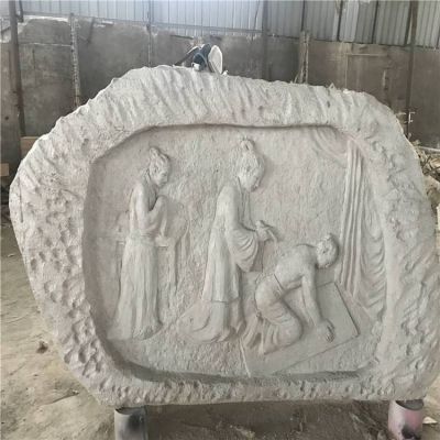 公园摆放玻璃钢放大理石浮雕寓言故事人物博鱼网页版